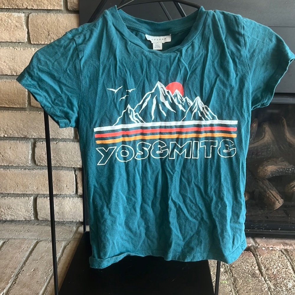 Top shop “Yosemite” graphic crop tee